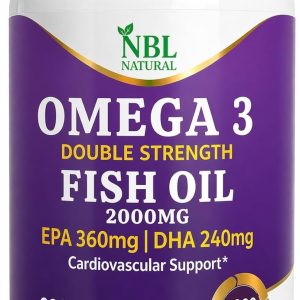 روغن ماهی امگا 3 2000 میلی گرم 360 EPA 240 DHA پشتیبانی قلبی عروقی با قدرت دو برابر 200 ژل نرم