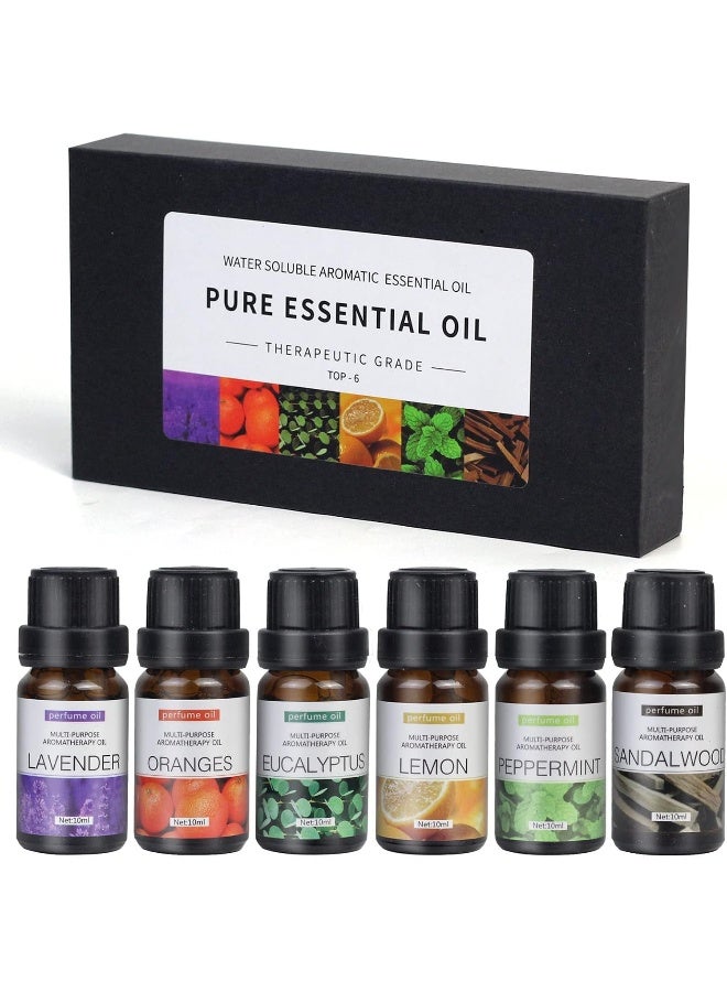 مجموعه اسانس، روغن خالص و طبیعی ممتاز، برای پخش کننده روغن، 6 عدد در 10 میلی لیتر