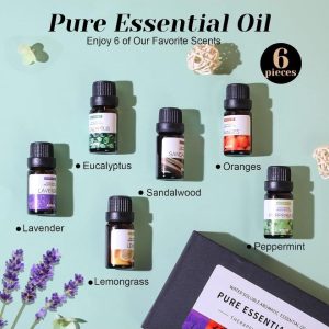 مجموعه اسانس، روغن خالص و طبیعی ممتاز، برای پخش کننده روغن، 6 عدد در 10 میلی لیتر