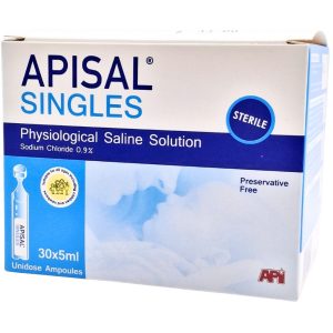 Apisal Singles Saline 5ml (شستشوی بهداشتی تک دوز، 30 واحد)
