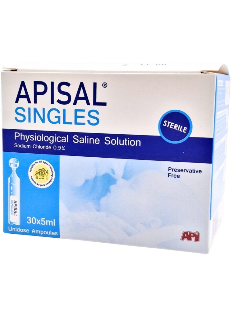 Apisal Singles Saline 5ml (شستشوی بهداشتی تک دوز، 30 واحد)