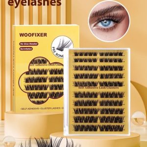 100 عدد کیت خوشه مژه خود چسبدار خوشه مژه DIY مژه مصنوعی D فر از قبل چسبانده شده با موچین برای مبتدیان، کیت اکستنشن مژه بدون چسب 10 تا 16 میلی متری را فشار دهید، بدون چسب نیازی به پاک کننده بدون باقیمانده