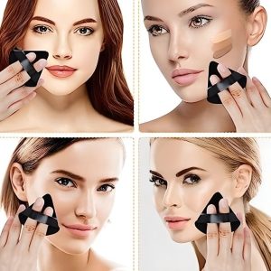 پد آرایشی دقیق ست پف پودر مثلثی 12 تکه برای کاربرد پودر صورت بی عیب و نقص